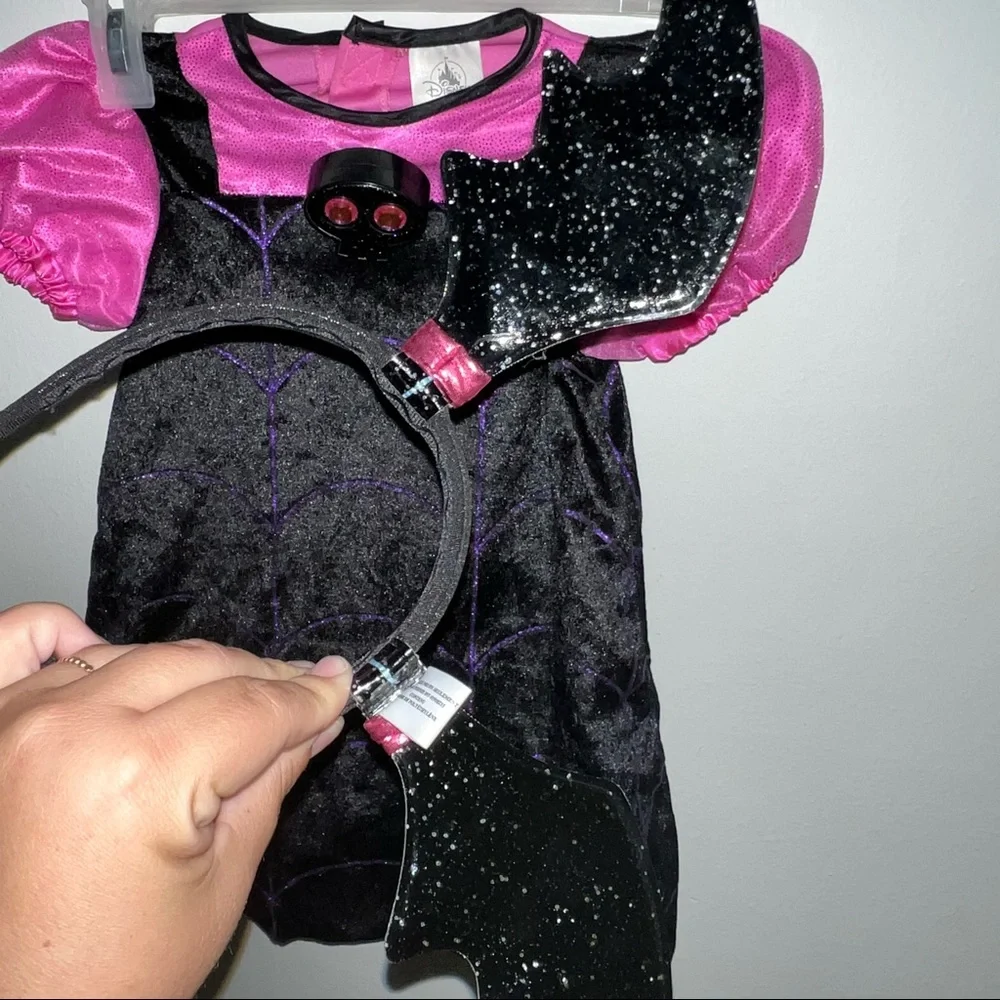 Disney Black and Pink Spider Web Dress with Bat Headband - Picture 5 of 11